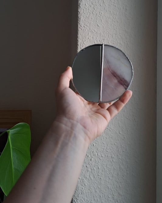 Moon Mirror | White with purple streaks