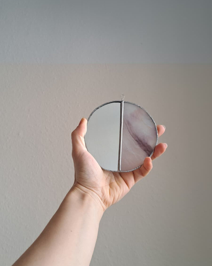 Moon Mirror | White with purple streaks