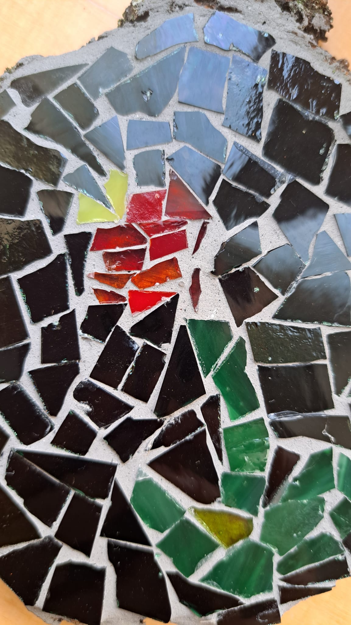Flower Coaster | Reclaimed Wood & Glass Mosaic