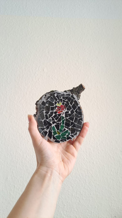 Flower Coaster | Reclaimed Wood & Glass Mosaic