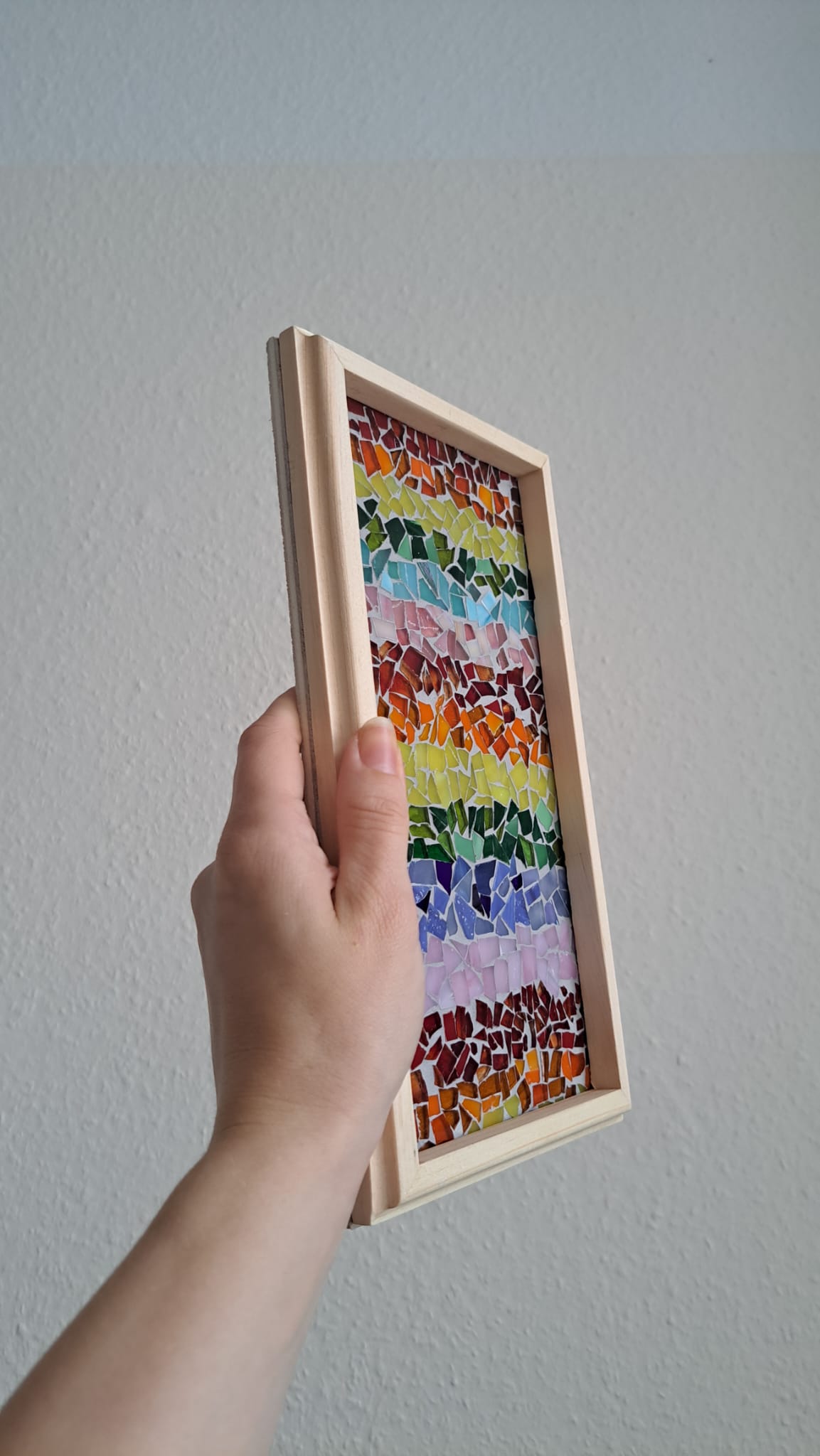Rainbow | Reclaimed Wood & Glass Mosaic