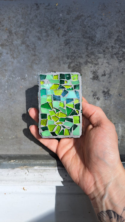 Green Giggles | Reclaimed Wood & Glass Mosaic